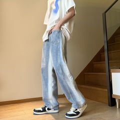 Men Jeans Retro Loose Wide-Leg Pants