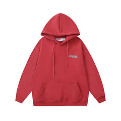 OW Curved Jellyfish Arrow Pattern Hooded Sweater