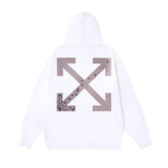 OW Ant Arrow Pattern Pullover Hooded Sweater