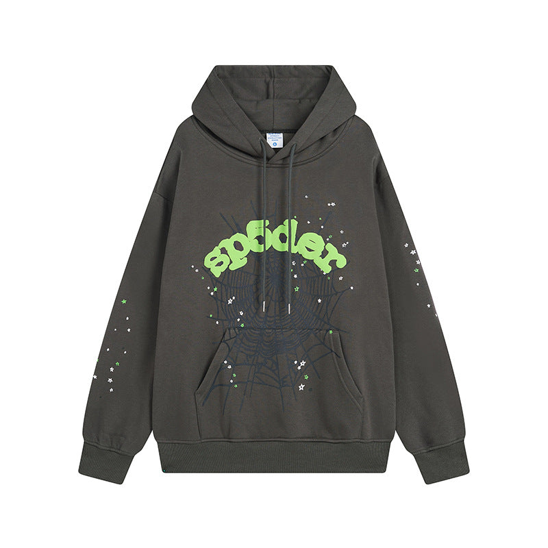 Sp5der Hoodie Spider Web Puff Print Leisure