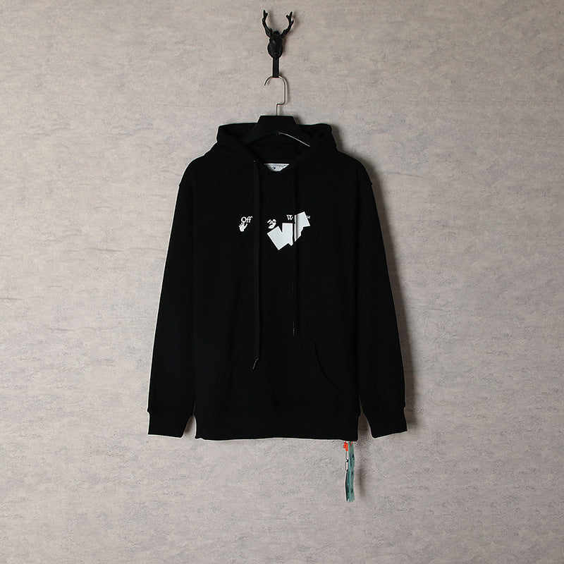 Off White hoodie three-dimensional arrow pattern pullover hoodie