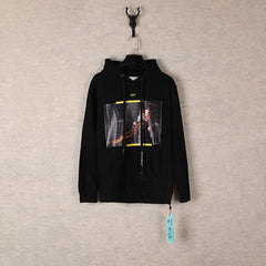 Off White hoodie oil painting series pattern arrow hooded