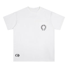 CHH Heart T Shirts Cross Color Printed Short Sleeve T-Shirt Loose