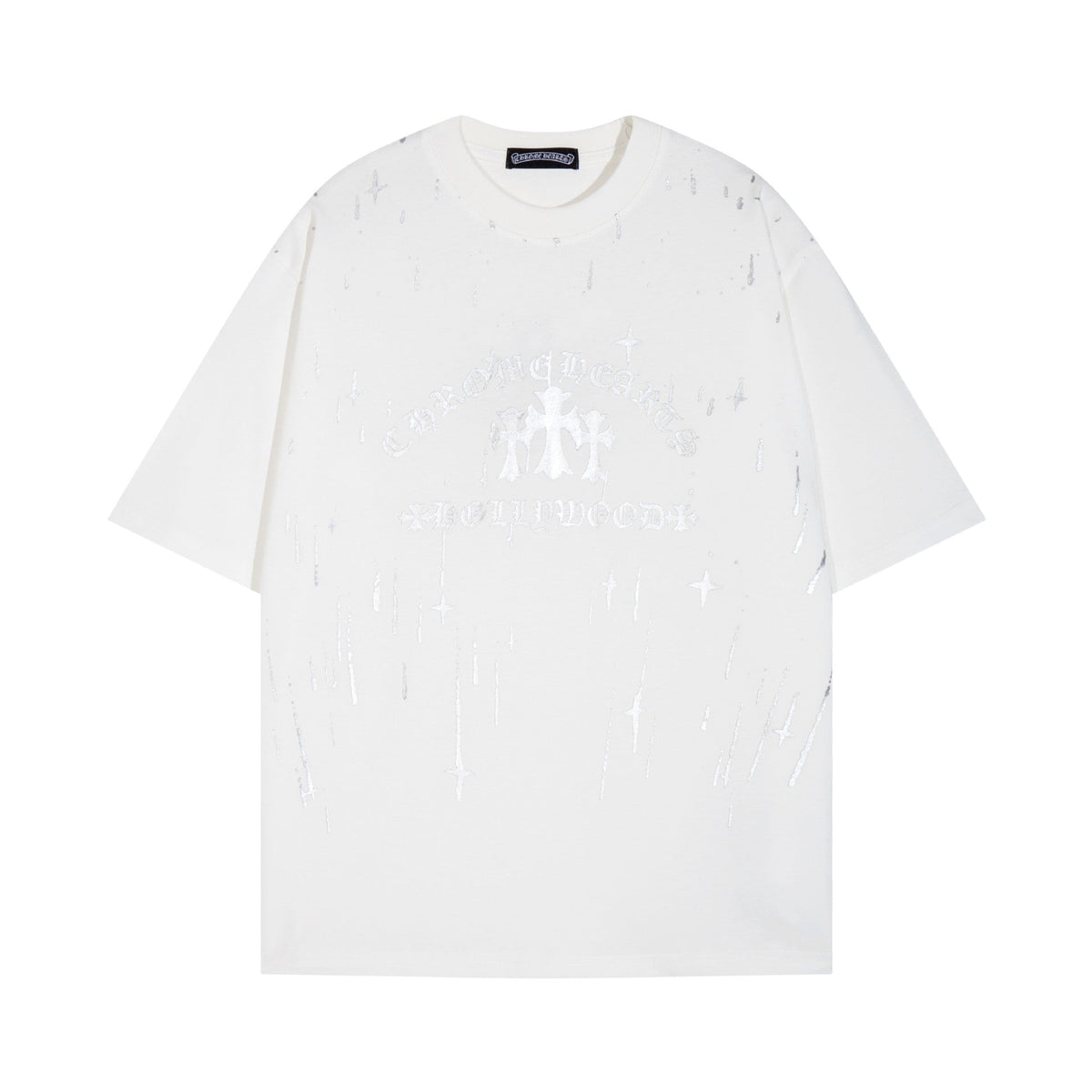 CHH Heart T Shirts Versatile Casual Loose Print Embroidery T-Shirt Sleeves
