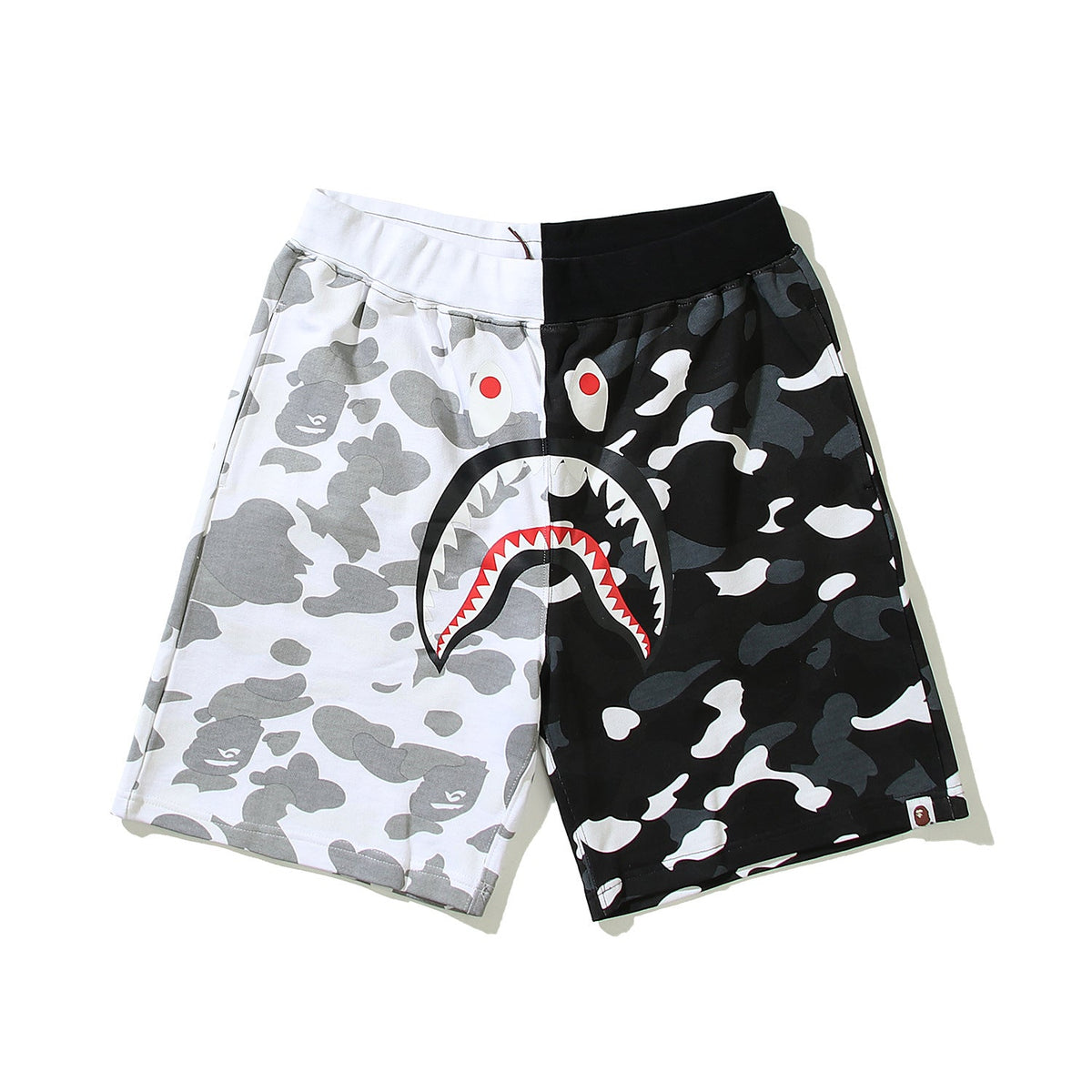 Bathing ape Bape Shorts Yin Yang luminous shark five-point pants straight beach pants
