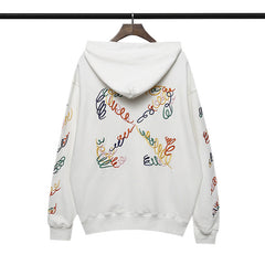 Off White hoodie creative color curved embroidered arrow hooded