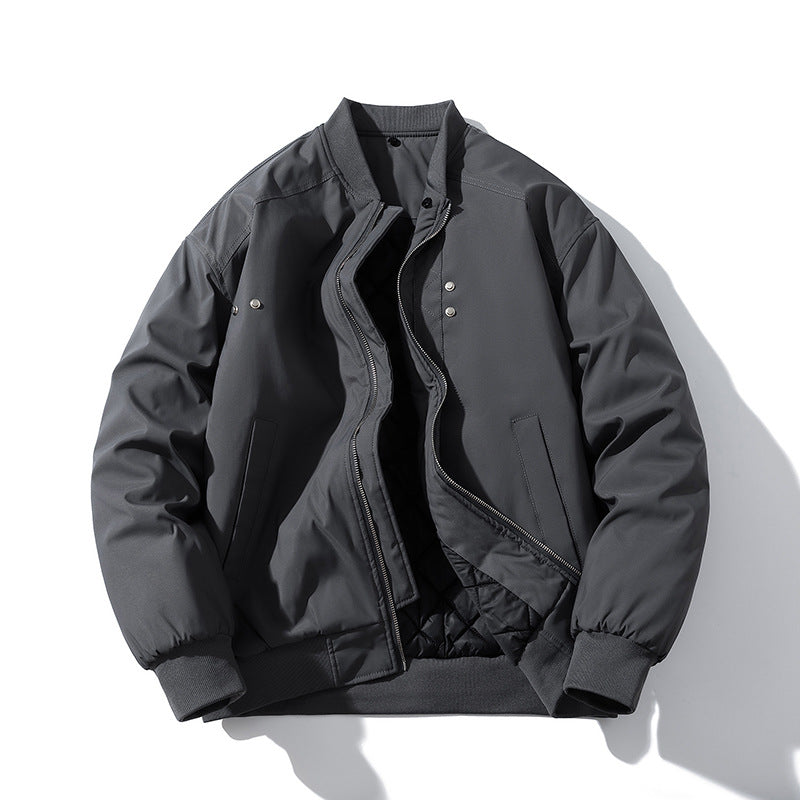 Men Vintage Jackets Loose Trend Baseball Suit Zip Padded Flight Suit