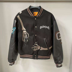 Godspeed Jacket Baseball Jersey Jacket Embroidered Loose Stand Up Collar