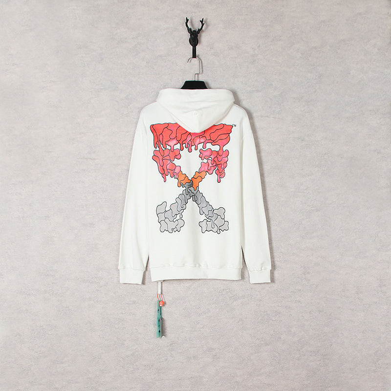 Off White hoodie渐变溶化箭头图案连帽