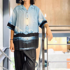 GUILTYPARTIES TIGER Shirts 23AW Kowajiro, 8th Anniversary Photography Hawaiian Short Sleeve Shirt Men