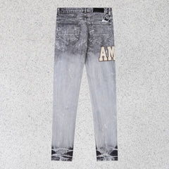 Amiri Jeans Trend Gradual Change Color Ripped Jeans