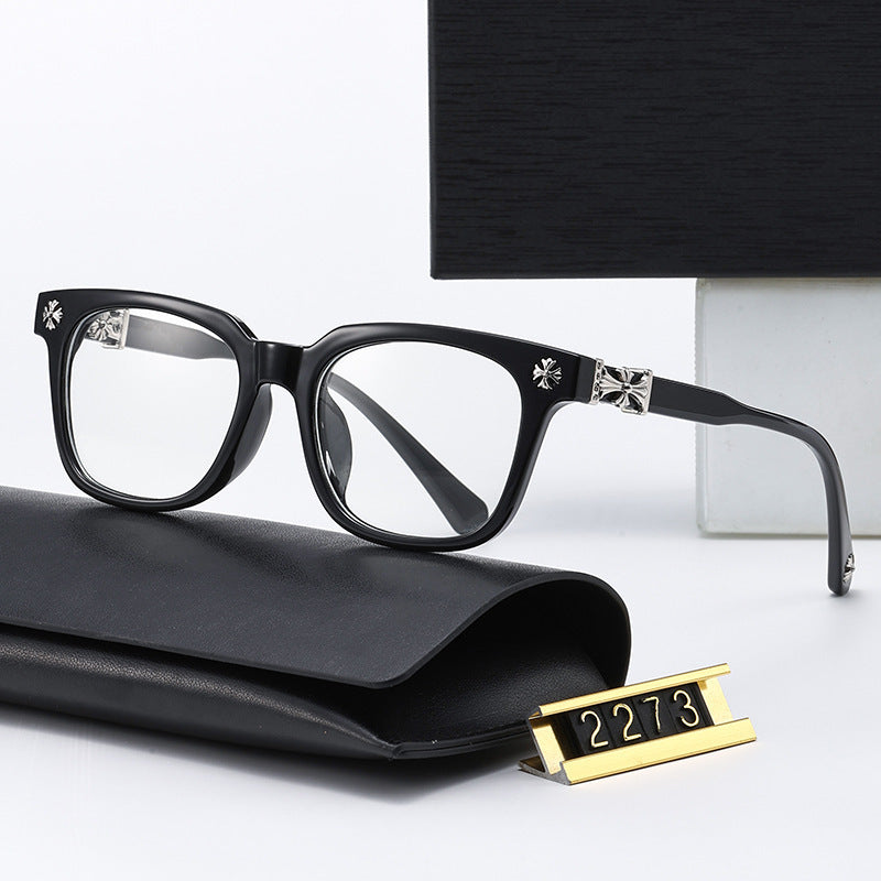 Chrome Hearts glasses cross plain mirror retro literary lens