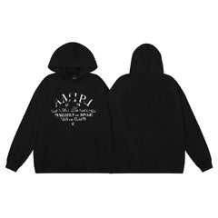 Amiri Hoodie Letter Print Hooded Sweater Loose Men and Women