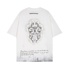 CHH Heart T Shirts Sanskrit Short Sleeve T-Shirt Crew Neck