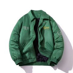 Mens Vintage Jackets Lapel Baseball Jacket Ruffian Padded Jacket