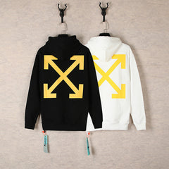 Off White hoodie oil painting series pattern arrow hooded