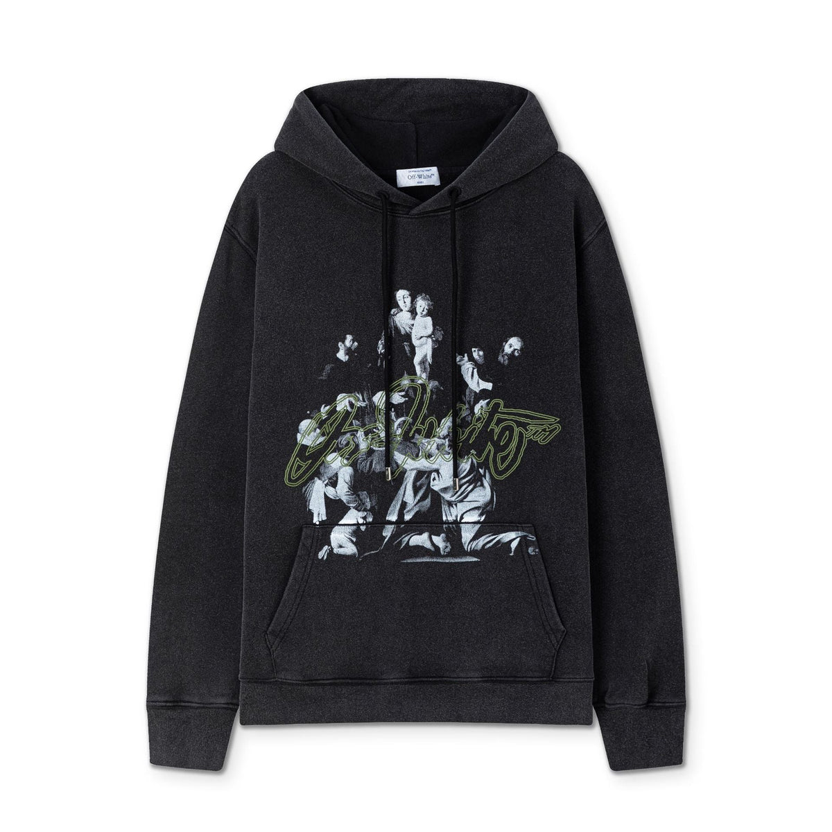 OW oil painting angel portrait pattern pullover hooded sweater