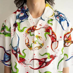 GUILTYPARTIES TIGER Shirts Anniversary Limited Ghost Graffiti Devil Angel Hawaiian Short Sleeve Shirt Men