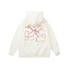 Off White hoodie cartoon series arrow pattern fleece hooded