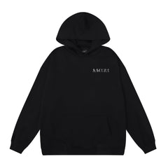 Amiri Hoodie OW Seagrass Alphabet Print Hooded Sweater Men and Women