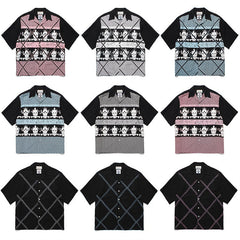 GUILTYPARTIES TIGER Shirts 24ss Shenxing checkered rayon, Hawaiian casual short-sleeved shirt men