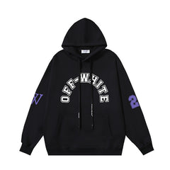 OW No. 23 OW micro-label pattern printed hooded sweater