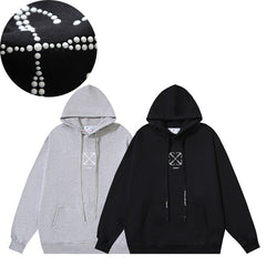 OW Hot Diamond Arrow Pattern Pullover Hooded Sweater