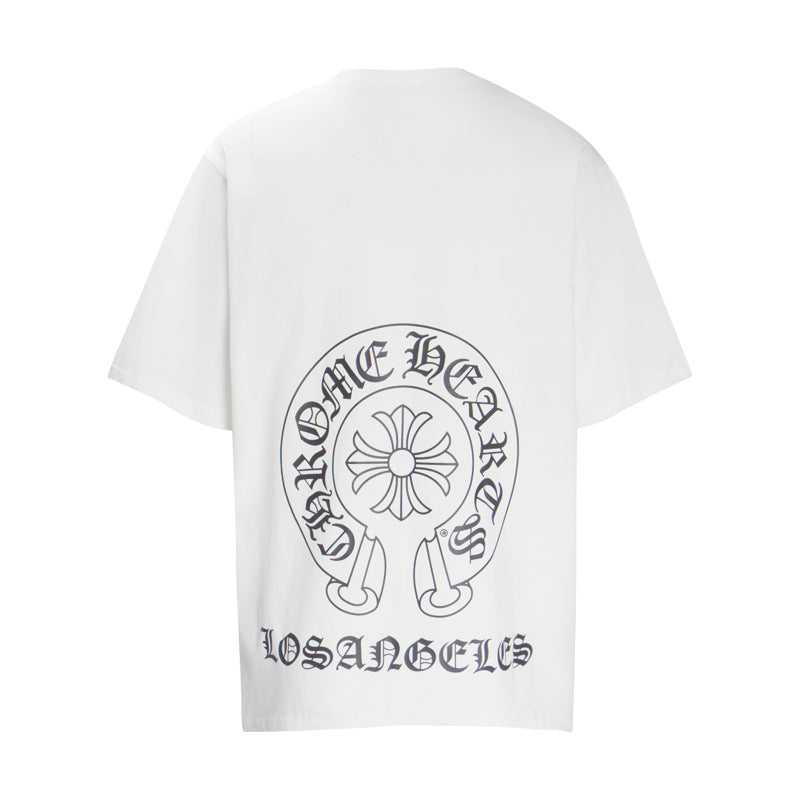 CHH  Heart T Shirts Summer Horseshoe Cross Print Short Sleeve T-Shirt