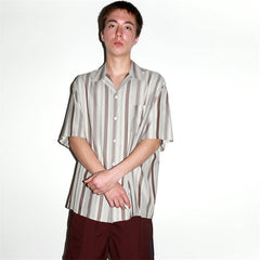 GUILTYPARTIES TIGER Shirts 24ss Striped Classic, Rayon Hawaiian Casual Short Sleeve Shirt Men