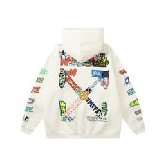 Off White hoodie autumn/winter cartoon pattern arrow
