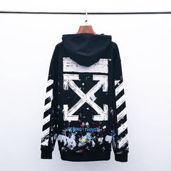 Off White hoodie Fireworks Ink Graffiti Hooded
