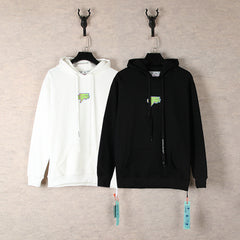 Off White hoodie thunderbolt monogram print hoodie