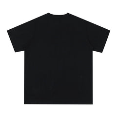 CHH Heart T Shirts Croix Cross Leather Printed Short Sleeve T-Shirt