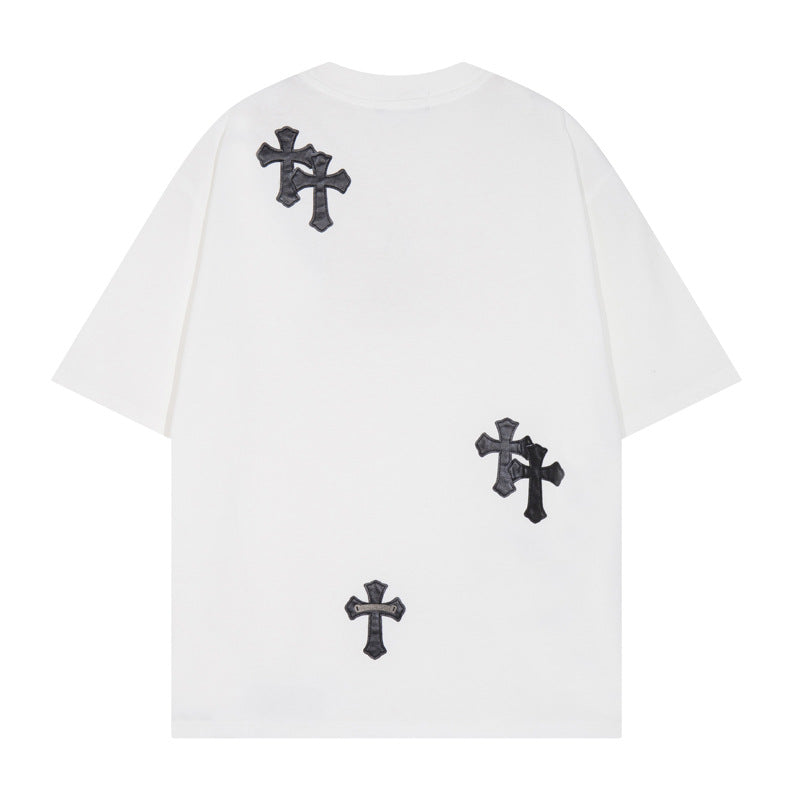 CHH Heart T Shirts T-Shirt Short Sleeve Cross