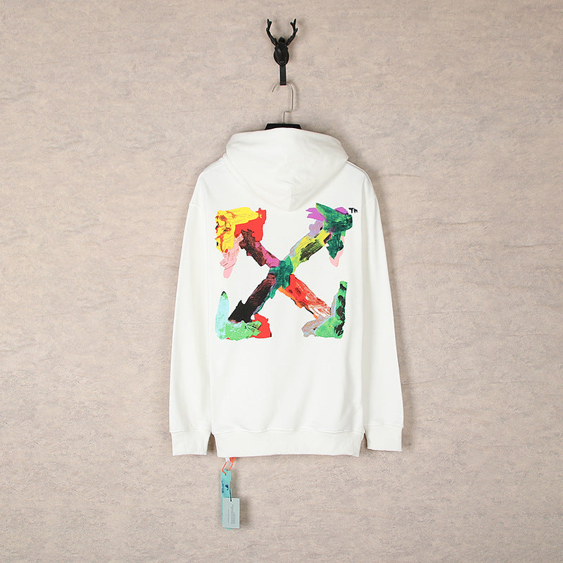 Off White hoodie多彩箭头图案连帽