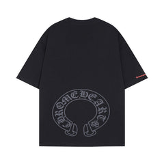 CHH  Heart T Shirts Chrome Hearts Sanskrit Horseshoe Pattern Short Sleeve T-Shirt