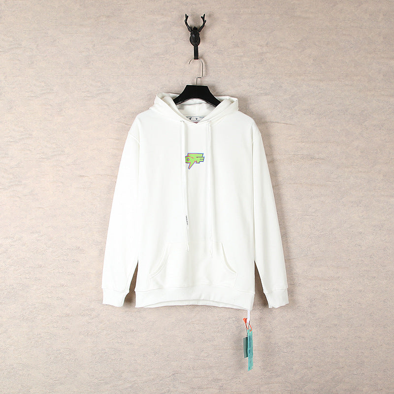 Off White hoodie thunderbolt monogram print hoodie