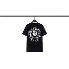 CHH Heart T Shirts Sanskrit Cross Print Loose Short Sleeve T-Shirt