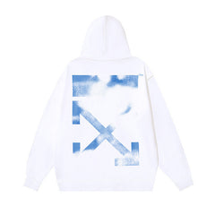 Autumn and Winter OW Blur Arrow Printing Pattern Sleeve Hooded