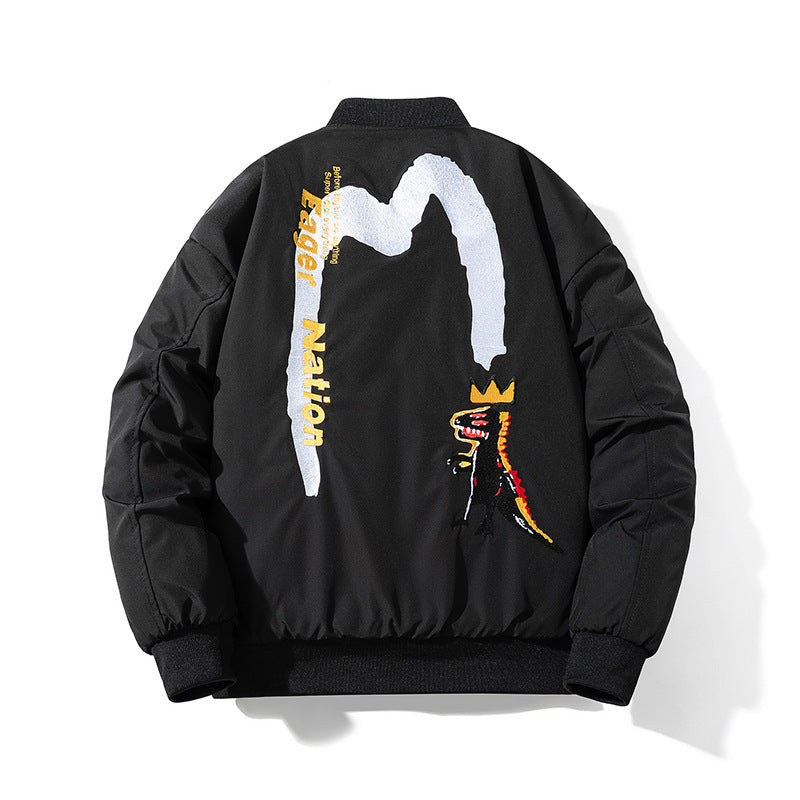 Mens Vintage Jackets Autumn/Winter Embroidered Jacket Padded Flight Suit Baseball Suit