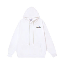 OW Botanical Flower Print Pattern Pullover Hooded Sweater