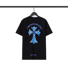 CHH  Heart T Shirts Sanskrit Color Printing Loose Cotton Casual Crew Neck Short Sleeve T-Shirt