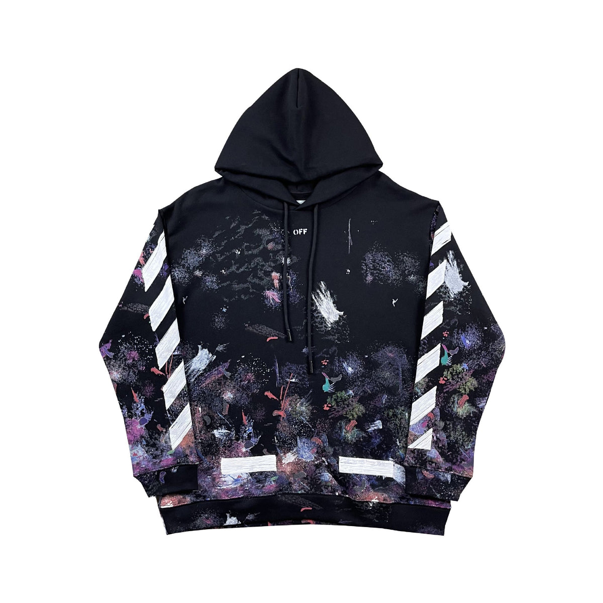Off White hoodie Fireworks Arrow Pattern Pullover Hood