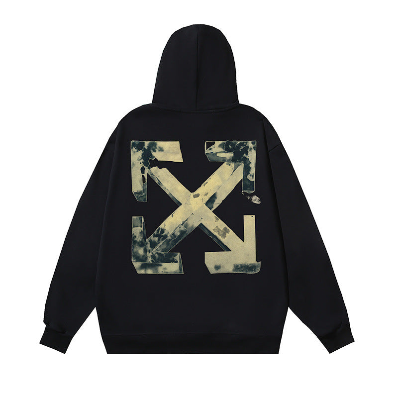 Off White hoodie Stereo Spray Arrow Pattern Sleeve Hood