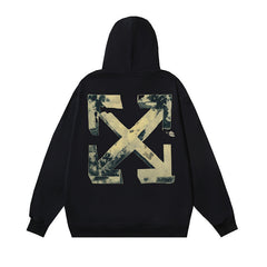 Off White hoodie Stereo Spray Arrow Pattern Sleeve Hood