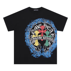 CHH Heart T Shirts Crowe Cross Horseshoe Hot Diamond T-Shirt Short Sleeve
