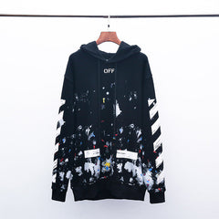 Off White hoodie Fireworks Ink Graffiti Hooded