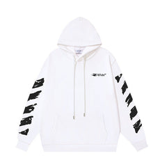 Off White hoodie graffiti painted arrow print pullover hooded