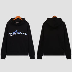 Amiri Hoodie gradual change letter pattern pullover hooded sweater men and women