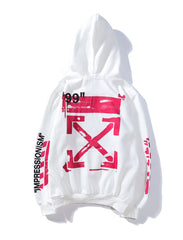 Off White hoodie dyed graffiti pink arrow hooded